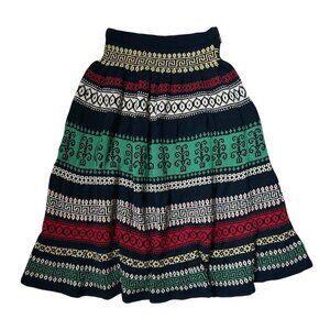 60s 70s vintage knitted pattern midi skirt flared sweater pattern boho cottage.